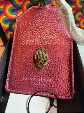 Kurt Geiger Metallic Pink Bag Charm/Luggage Tag